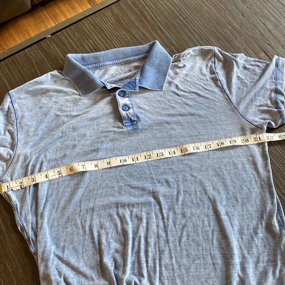 Lucky brand men’s burnout collared shirt in faded blue.  Size L. - Picture 4 of 5